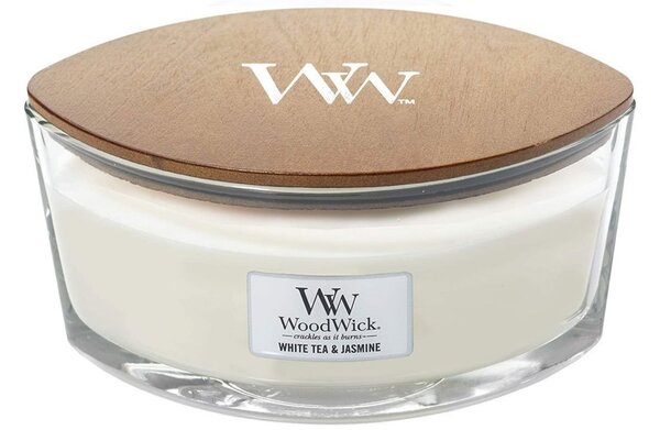 Vonná svíčka WoodWick loď, White Tea & Jasmine