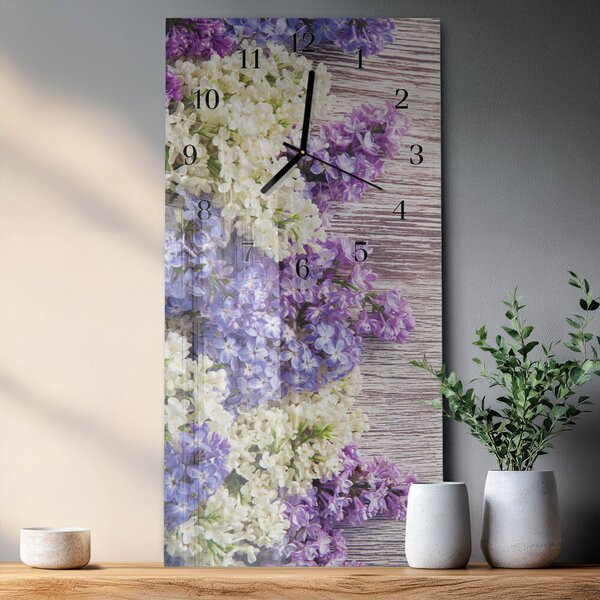 Skleněné hodiny vertikální Šeřík zsppc-30x60-00175613