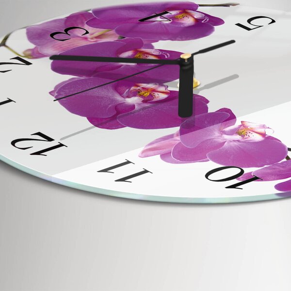 Skleněné nástěnné hodiny Orchidej zsoc-fi30-00173821
