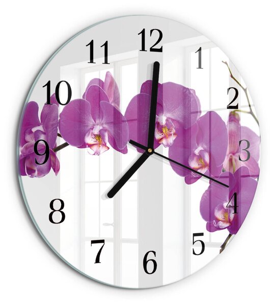 Skleněné nástěnné hodiny Orchidej zsoc-fi30-00173821