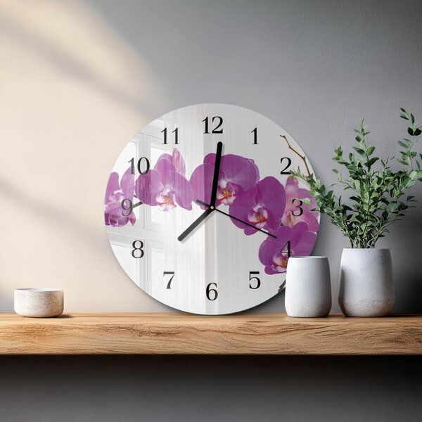 Skleněné nástěnné hodiny Orchidej zsoc-fi30-00173821