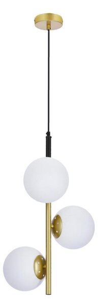 Lustr na lanku DUO 3xE14/40W/230V zlatá/černá