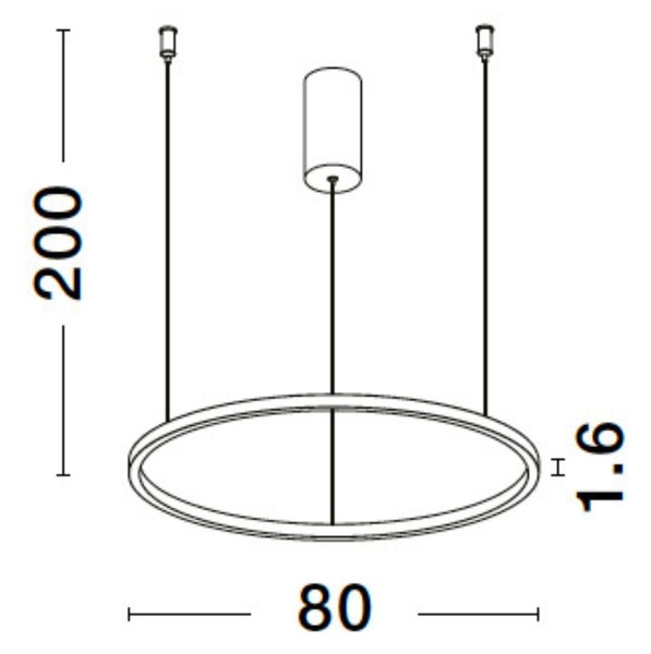 Černé kovové závěsné LED světlo Nova Luce Tarquin 80 cm