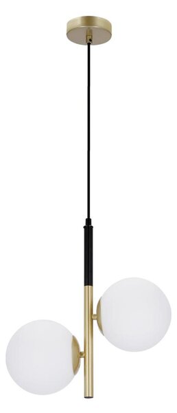 Lustr na lanku DUO 2xE14/40W/230V zlatá/černá