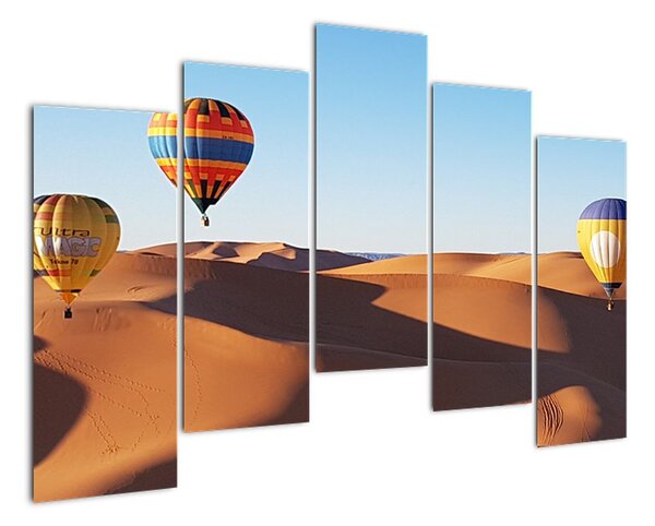 Obraz- horkovzdušné balóny v poušti (125x90cm)