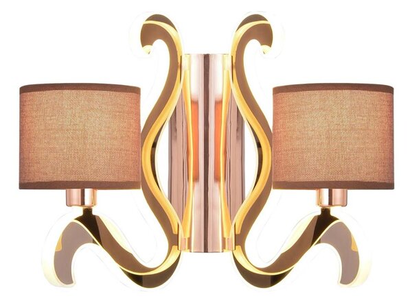 LED Nástěnné svítidlo AMBROSIA 2xE14/40W/230V + LED/12,3W měděná