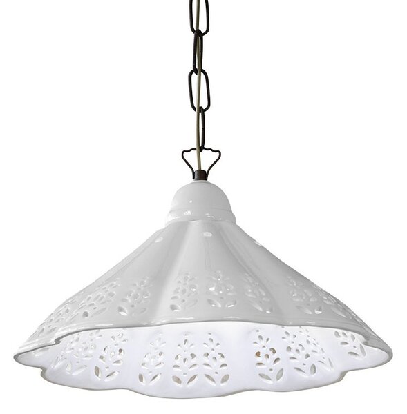 Sapho Sapho, LAMPEDUSA závěsné svítidlo E27, 60W, 230V, IP21, keramické stínítko, 39cm, mosazná řetěz, MC011C