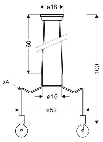 Lustr na lanku BASSO 4xE27/40W/230V bílá