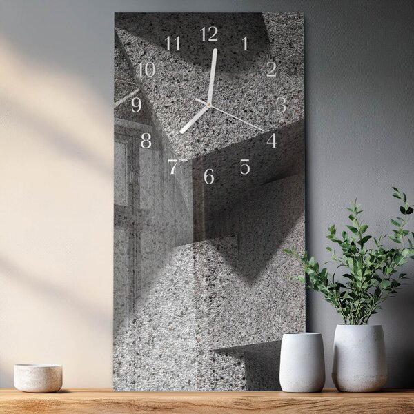 Skleněné hodiny vertikální Mramorový stůl zsppb-30x60-00092404