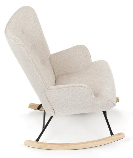 Houpací křeslo YAO – béžová, látka, ergonomický design
