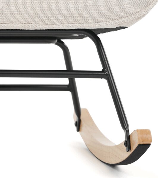 Houpací křeslo YAO – béžová, látka, ergonomický design