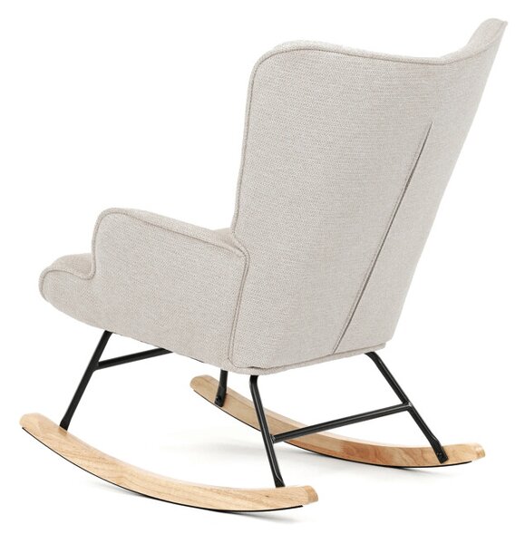 Houpací křeslo YAO – béžová, látka, ergonomický design