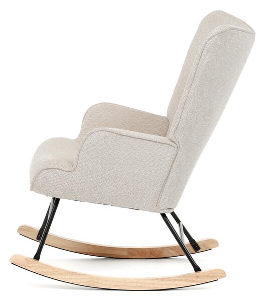 Houpací křeslo YAO – béžová, látka, ergonomický design