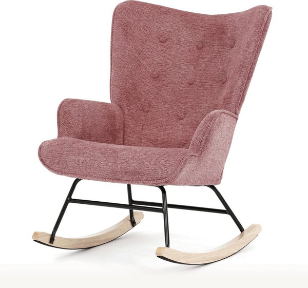 Houpací křeslo YAO – růžová, látka, ergonomický design