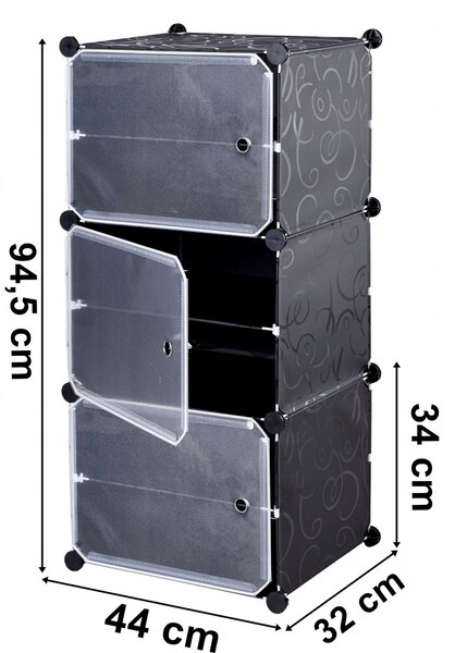 Botník Gockowiak 44 x 94,5 x 32 cm černá