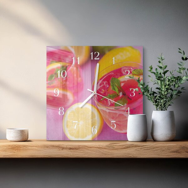 Skleněné hodiny Citronová zskb-30x30-00090876