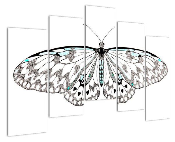 Černobílý motýl (125x90cm)