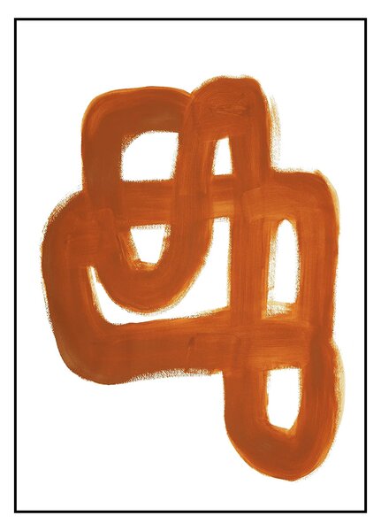 Paper Collective designové moderní obrazy Orange Brush (50 x 70 cm)