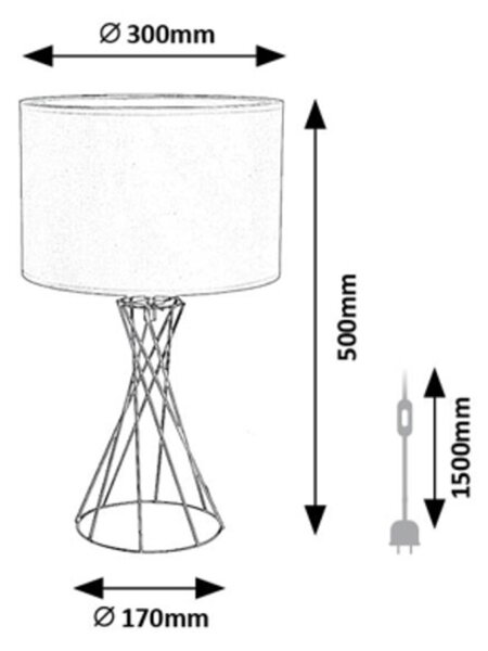 Stolní lampa NIVRA bílá/zlatá