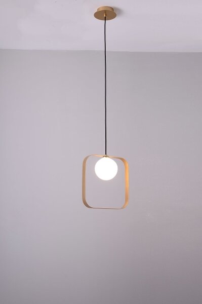 Lustr na lanku TULA 1xG9/28W/230V hranatý zlatá