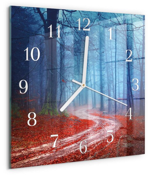 Skleněné hodiny Lesní cesta zskb-30x30-00086247
