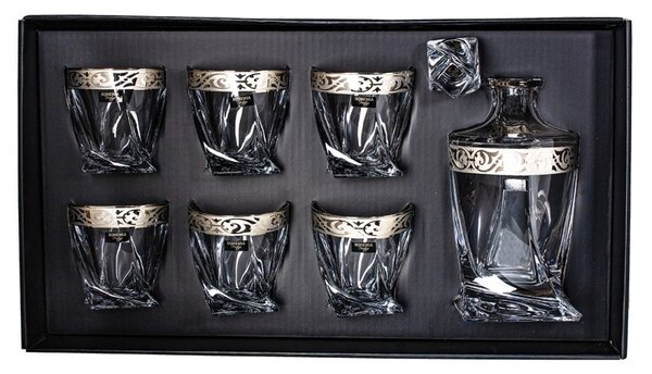 BOHEMIA QUADRO BAROKO PLATINUM WHISKY SADA 1+6 KS