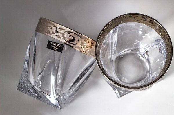 BOHEMIA QUADRO BAROKO PLATINUM WHISKY SADA 1+6 KS