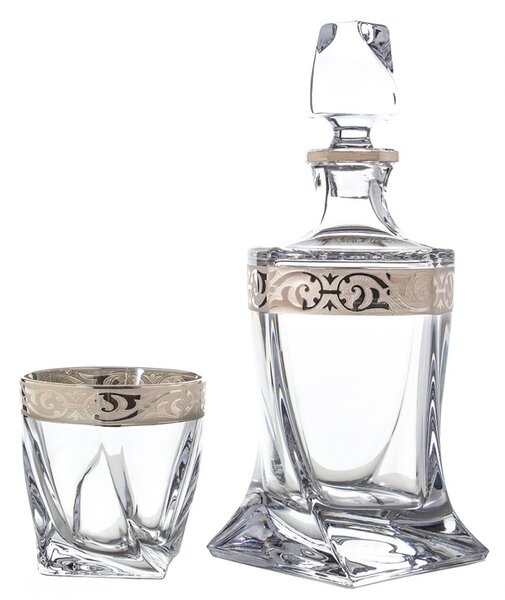 BOHEMIA QUADRO BAROKO PLATINUM WHISKY SADA 1+6 KS