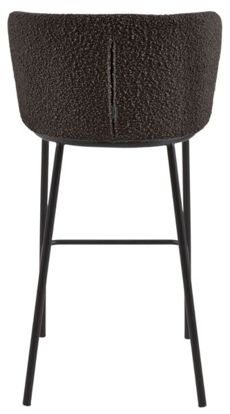 Černá látková barová židle Kave Home Ciselia 75 cm
