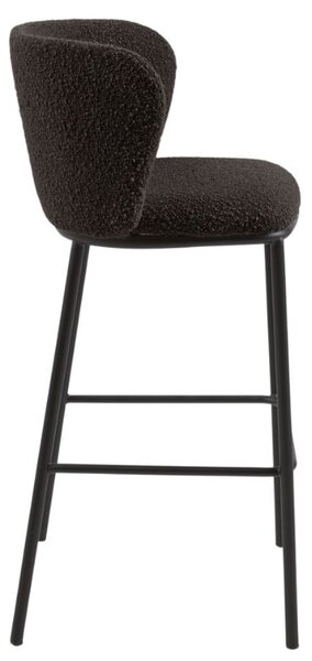 Černá látková barová židle Kave Home Ciselia 75 cm