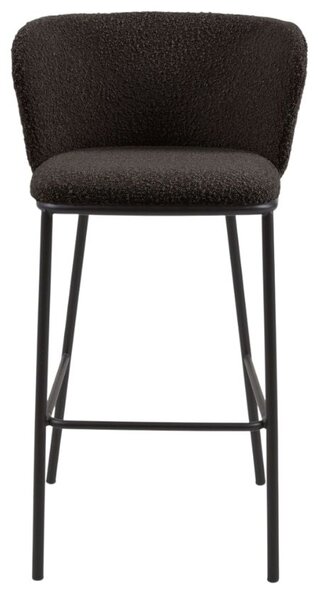 Černá látková barová židle Kave Home Ciselia 75 cm