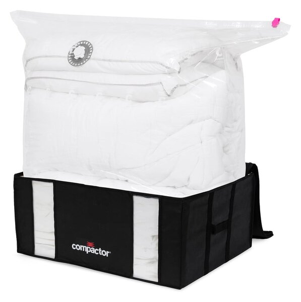 Vakuové vyztužené látkové úložné boxy na oblečení v sadě 2 ks 50x65x27 cm Black Edition – Compactor