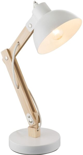 Globo Lighting Tongariro stolní lampička 1x40 W bílá-dřevo 21502