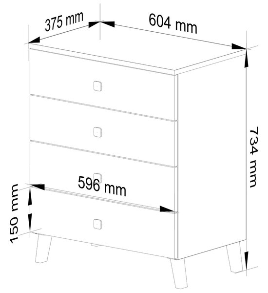 Ak furniture Komoda MOBI K-04 bílá/černá