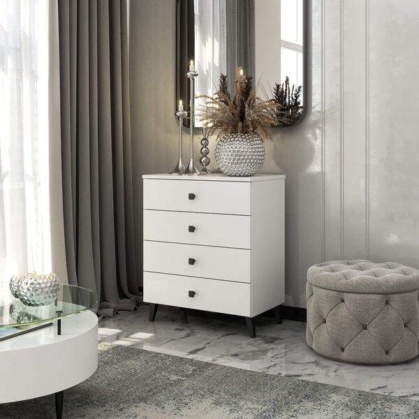 Ak furniture Komoda MOBI K-04 bílá/černá