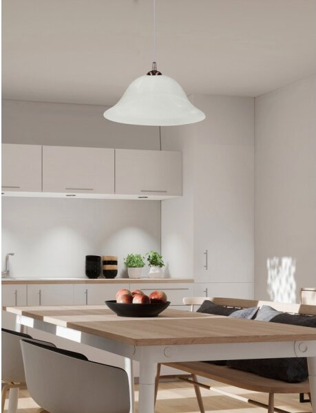 Lustr na lanku VERA 1xE27/60W/230V měděná/bílá