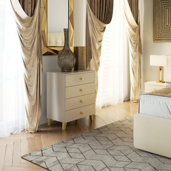 Ak furniture Komoda MOBI K-04 kašmír/zlatá