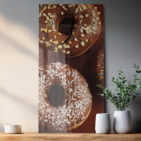 Skleněné hodiny vertikální Koblihy zsppc-30x60-00183295