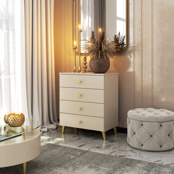 Ak furniture Komoda MOBI K-04 kašmír/zlatá