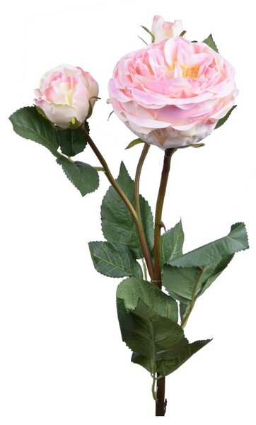 Umělá květina Růže bílorůžová 57cm