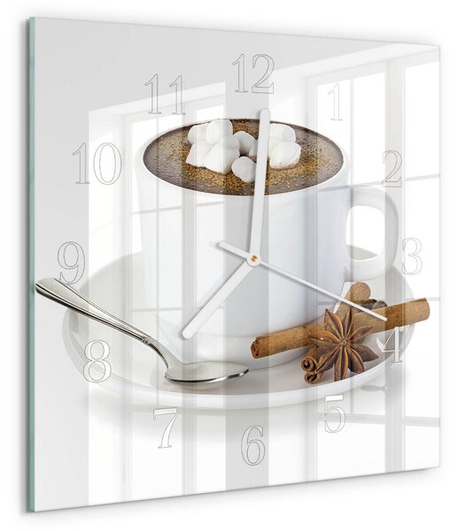 Skleněné hodiny Čokoláda zskb-30x30-00059408