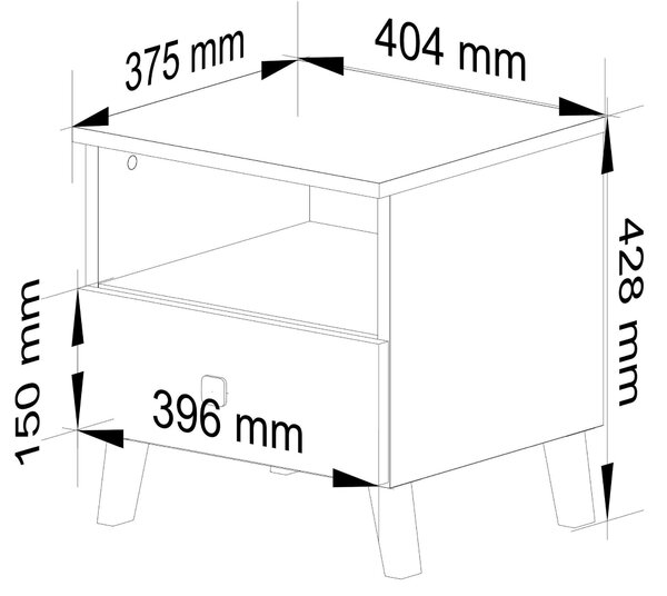 Ak furniture Noční stolek MOBI K-01 bílý/černý