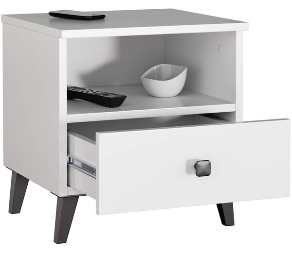 Ak furniture Noční stolek MOBI K-01 bílý/černý