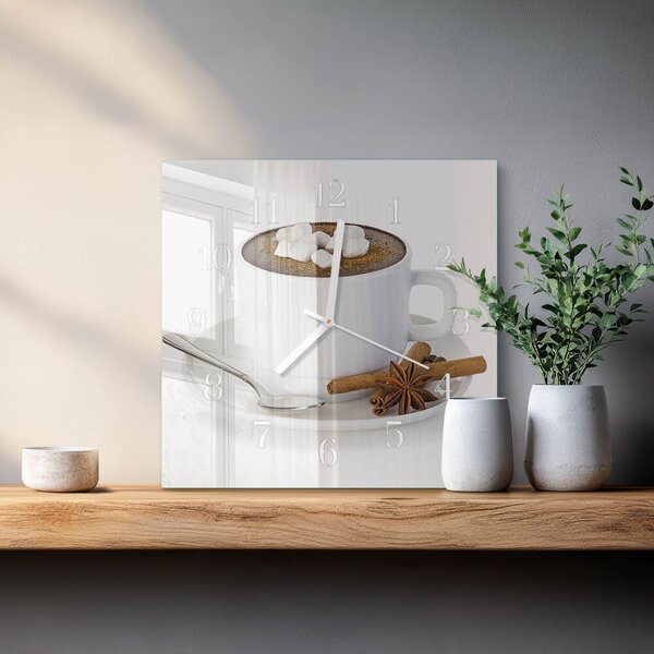 Skleněné hodiny Čokoláda zskb-30x30-00059408