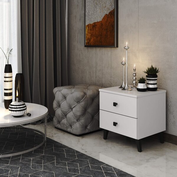 Ak furniture Noční stolek MOBI K-02 bílý/černý