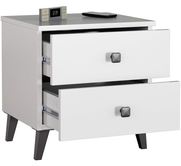 Ak furniture Noční stolek MOBI K-02 bílý/černý
