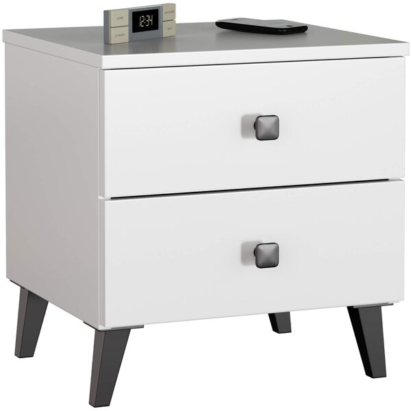 Ak furniture Noční stolek MOBI K-02 bílý/černý