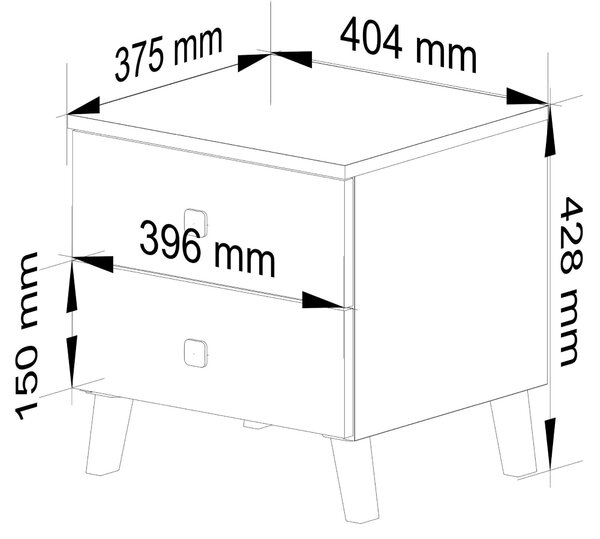 Ak furniture Noční stolek MOBI K-02 bílý/černý
