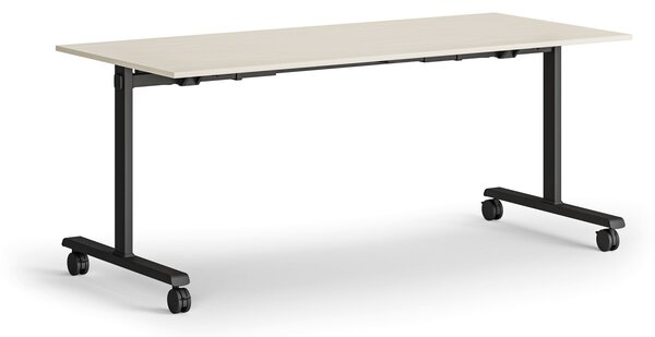 Mobilní stůl MATCH, 180x80 cm, černá podnož, bříza