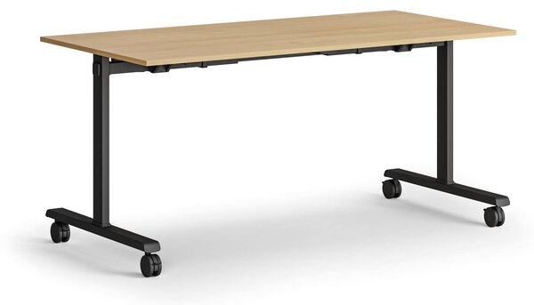 Mobilní stůl MATCH, 160x80 cm, černá podnož, buk